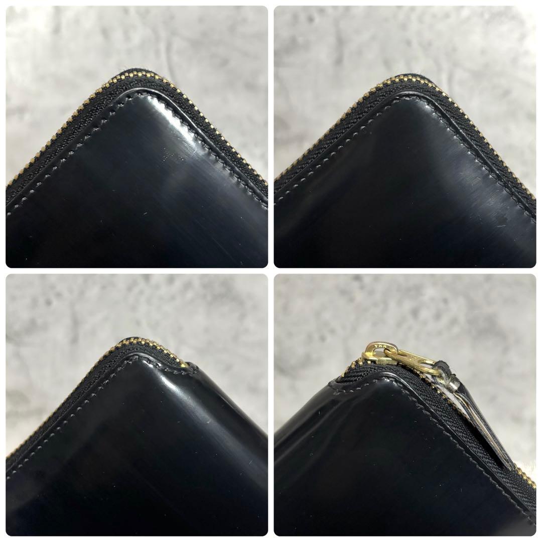 【あいた！】コムデギャルソン ラウンドジップミニ財布 マルチパース 黒 金