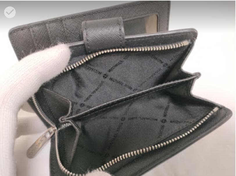 美品 マイケルコース 二つ折り財布 MKシグネチャー ブラック 黒 コンパクト