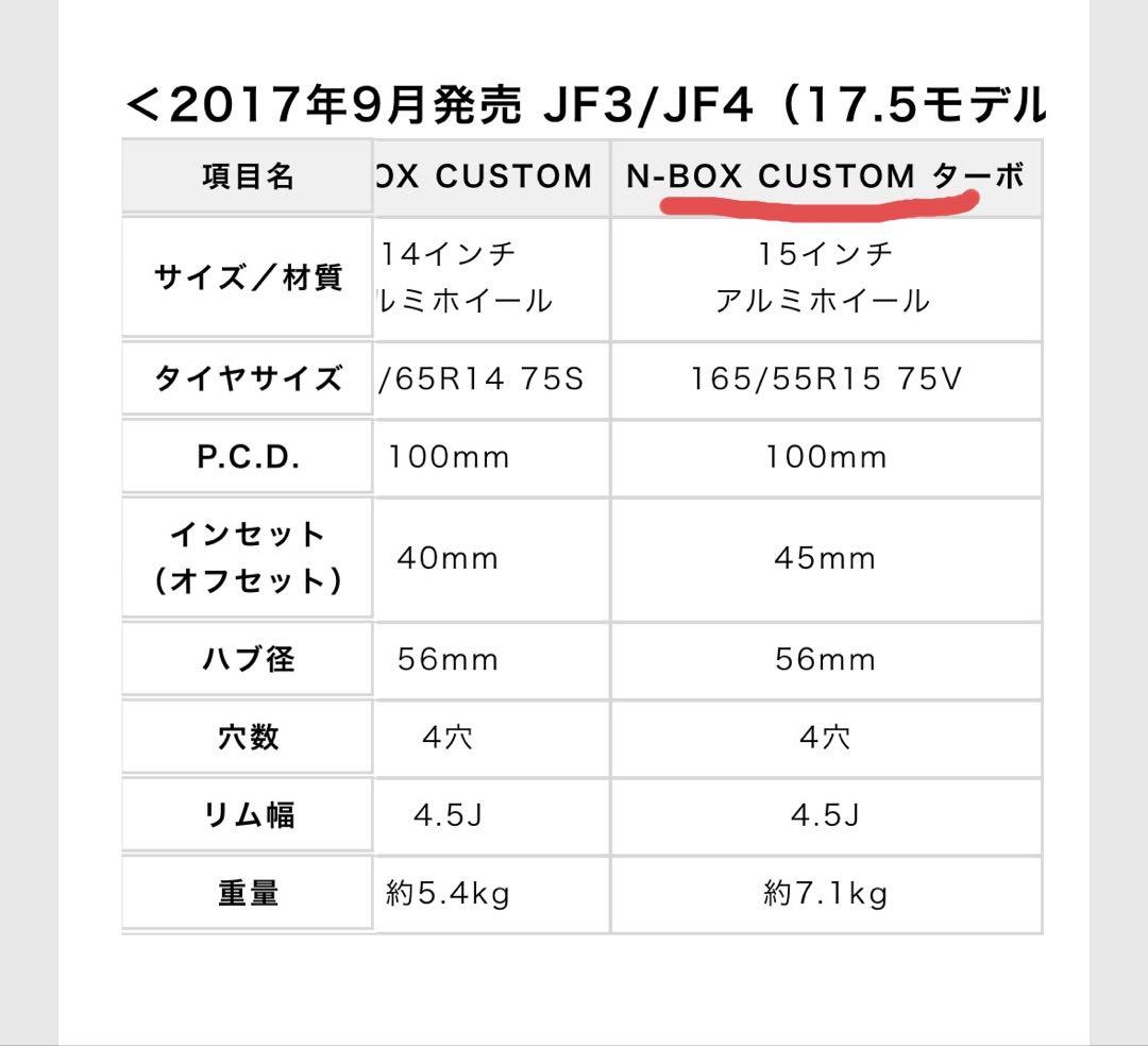【新車外し】N-BOXカスタム　15インチ純正ホイール