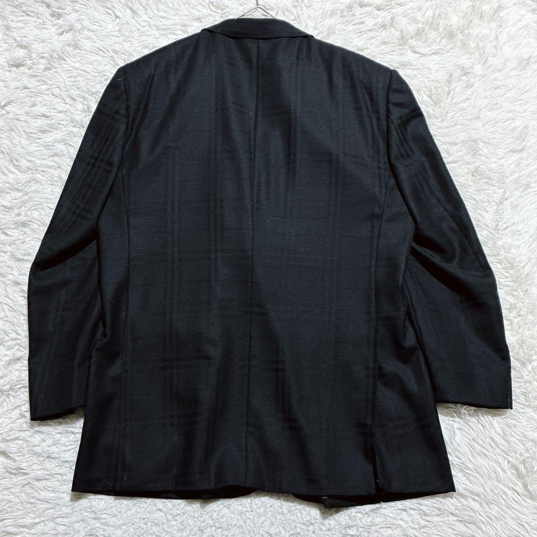 5L相当⭐️バーバリーロンドン　ジャケット　シャドーチェック　銀ボタン　カシミヤ混
