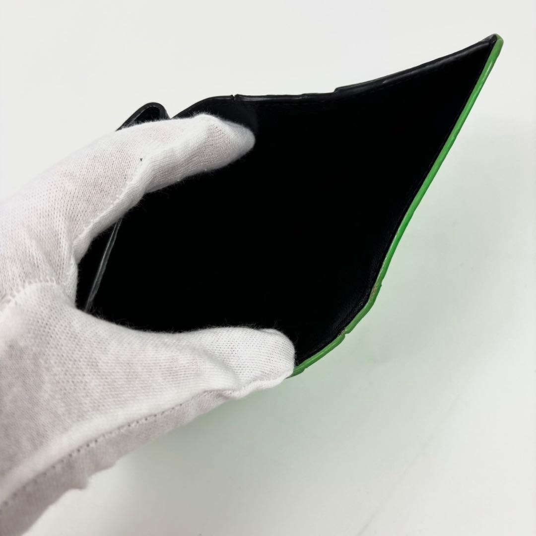希少✨バレンシアガ 三つ折り財布 クロコ 型押し エブリデイ レザー グリーン