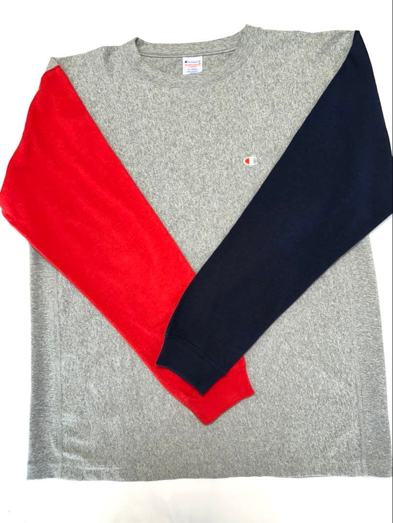 Champion リバースィーブ　長袖　袖切り替え Tシャツ　XL 希少サイズ