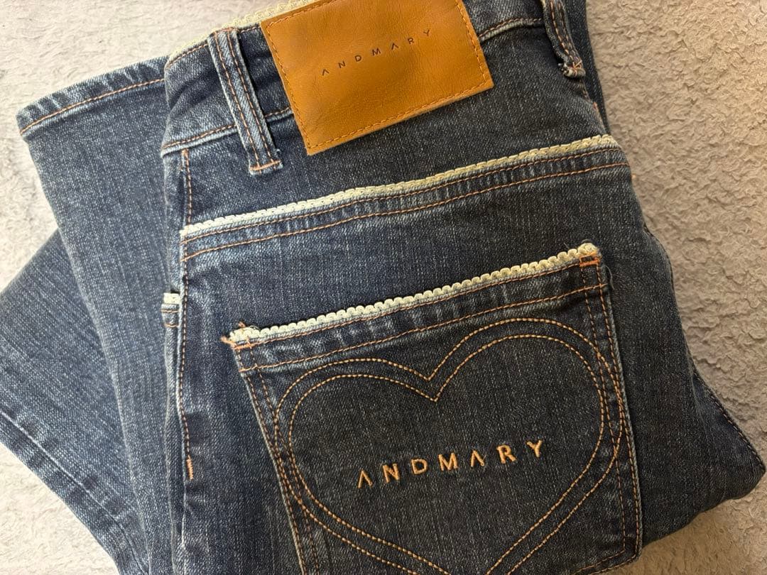 パンツ andmary Heart stitch denim M
