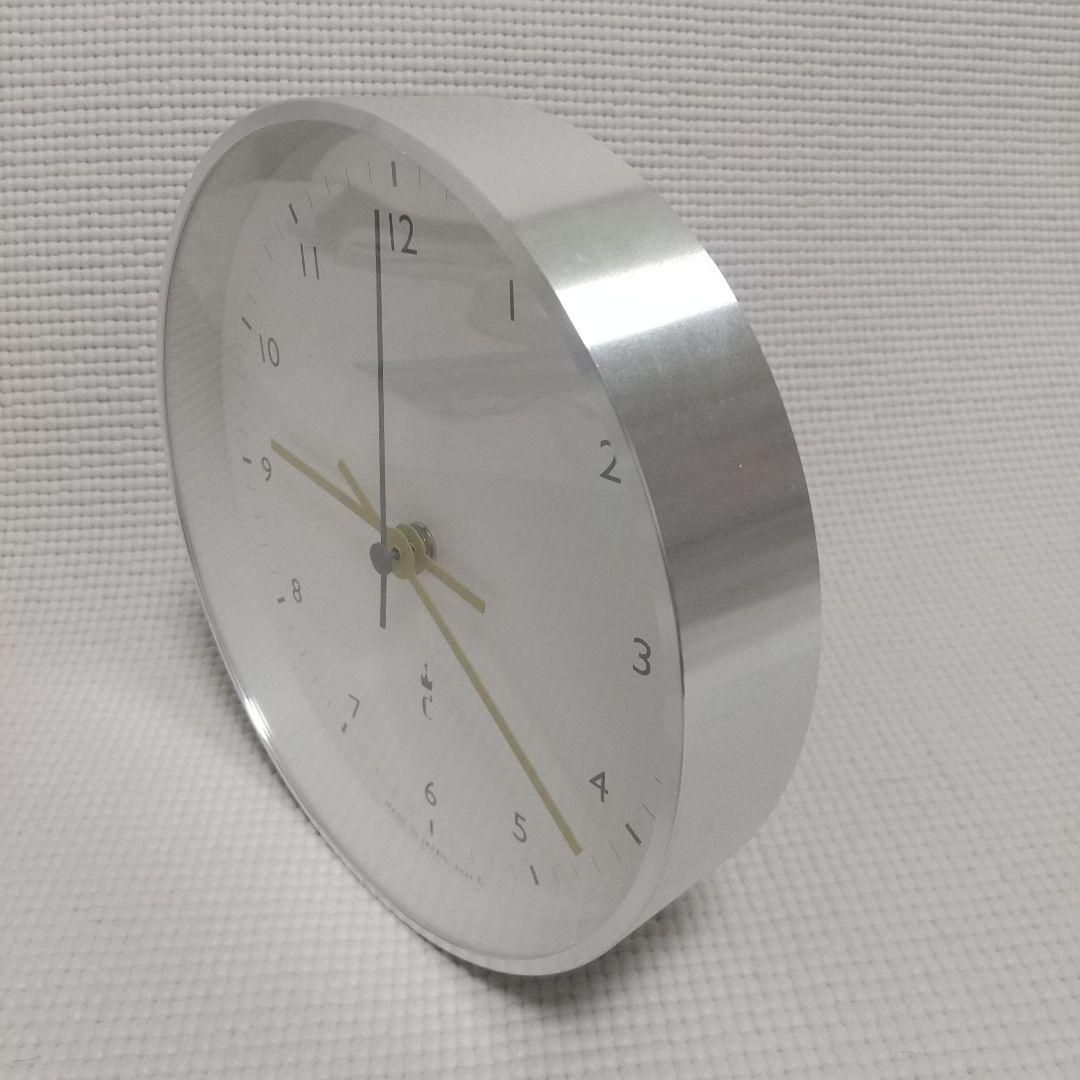 北欧モダン♪定価1万3千円 deuxC ドゥセー 掛け置き電波時計 アルミ製