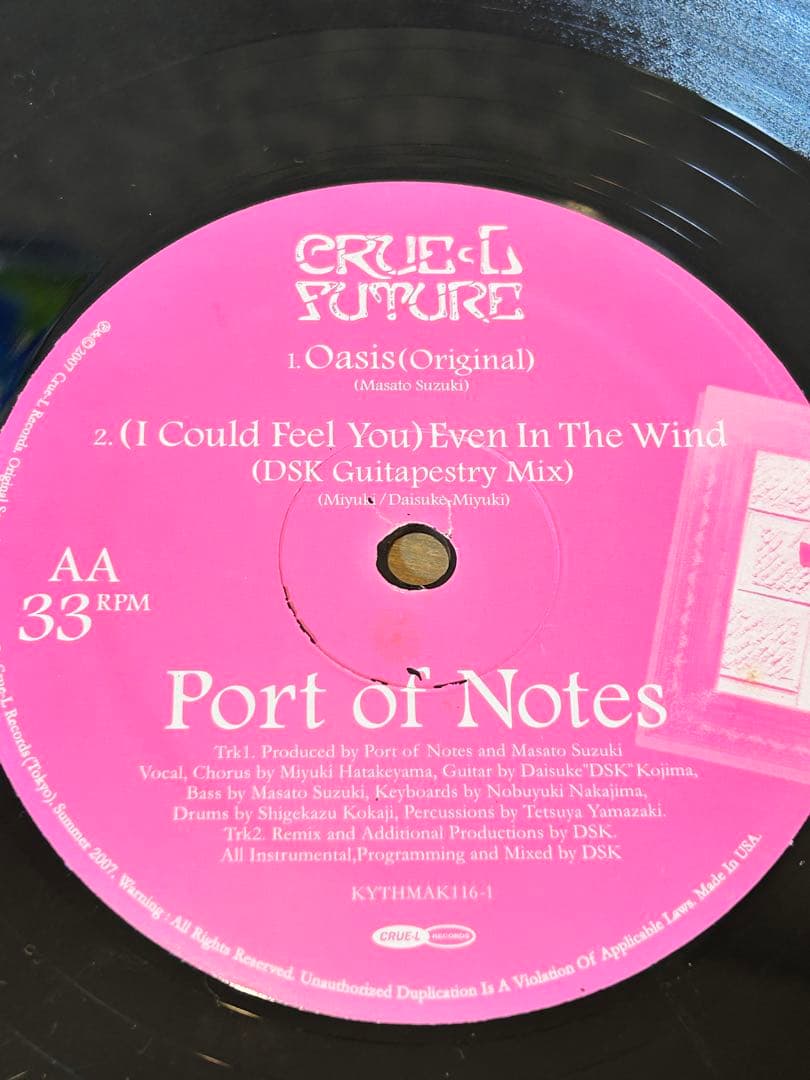 PORT OF NOTES OASIS 須永辰緒　レコード　remix レア