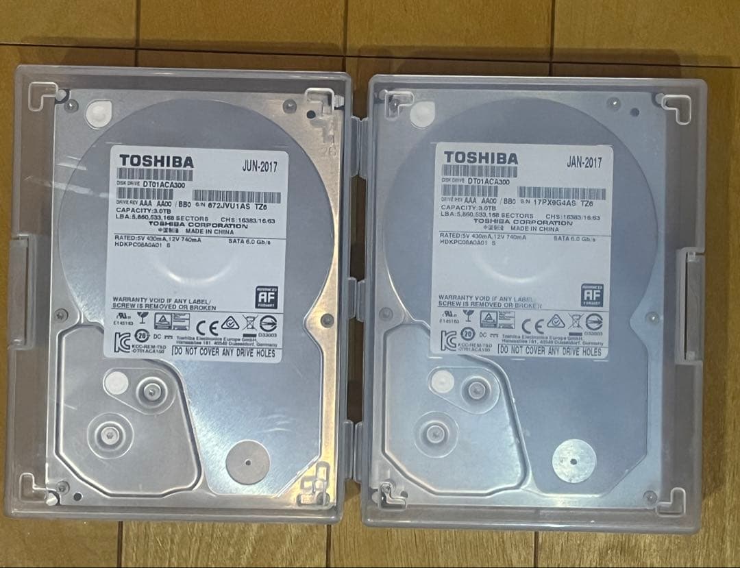 東芝 HDD 3TB「TOSHIBA DT01ACA300」×2個セット