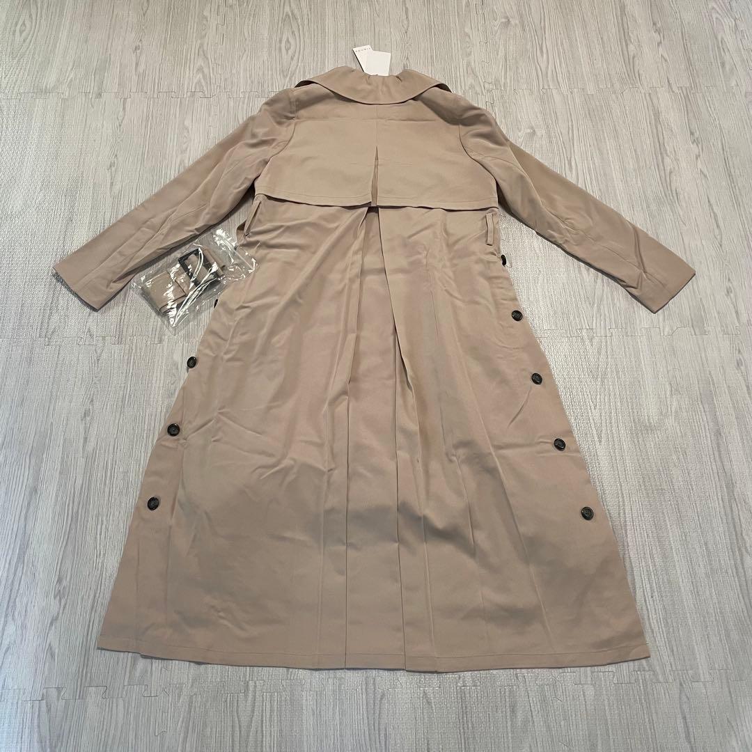 【未使用品】rienda トレンチコート　ベルト付き　プリーツ　ライトベージュ