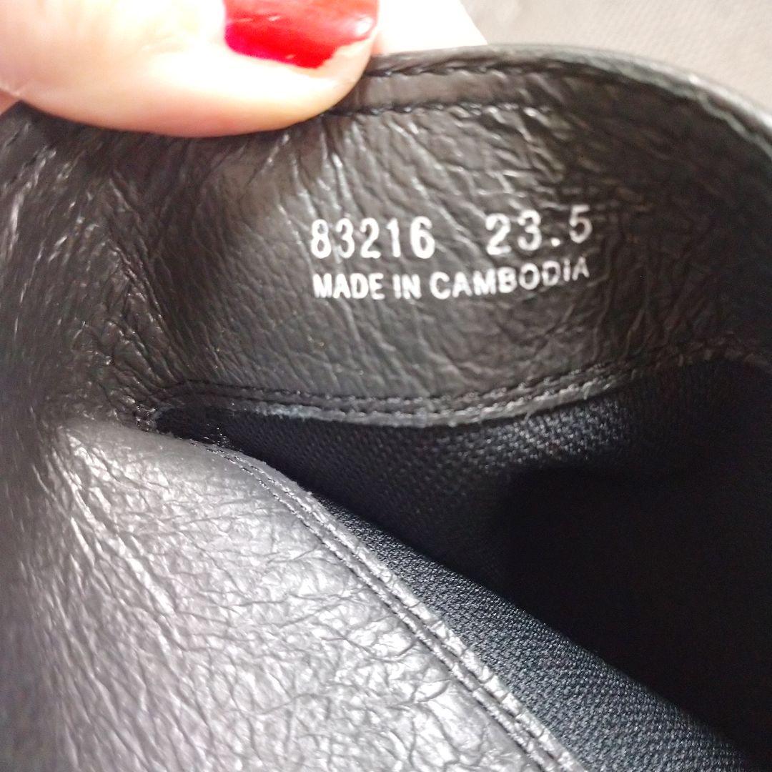 fitfit ミドルレザーブーツ 23.5cm 黒 ウェッジソール