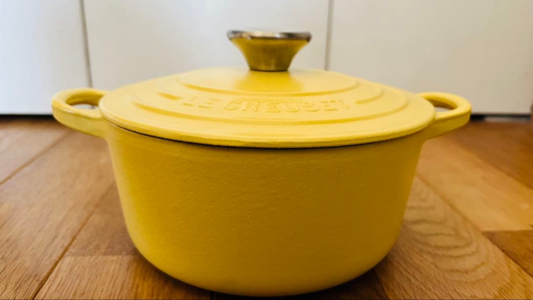 ル・クルーゼ　Le creuset ココットロンド18イエロー黄色　両手鍋