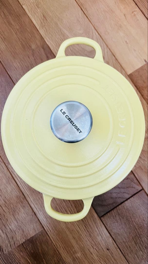ル・クルーゼ　Le creuset ココットロンド18イエロー黄色　両手鍋