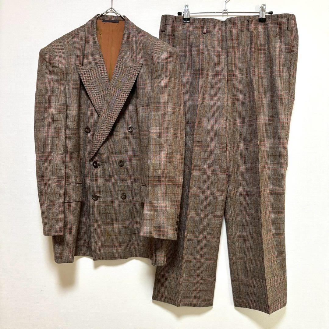 vintage スーツ ダブルジャケット パンツ ブラウン セットアップ菅田将暉