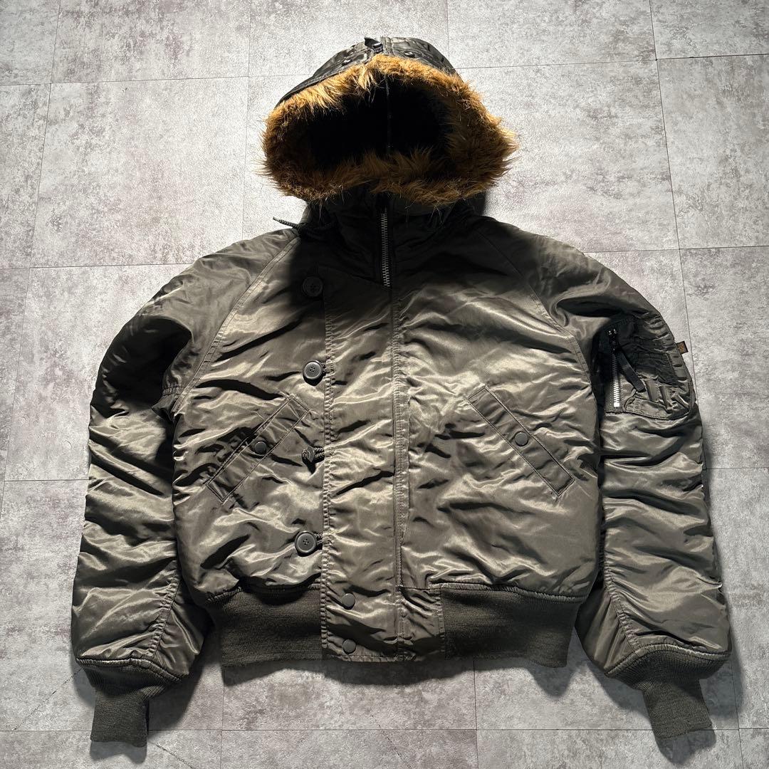 alpha n2b flight jacket n-2b ボタン欠けアリ　短丈