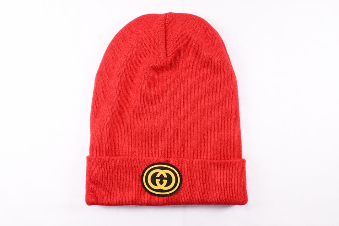 グッチ ×MLB ニューヨークヤンキース ビーニー ニットキャップ 帽子 レッド