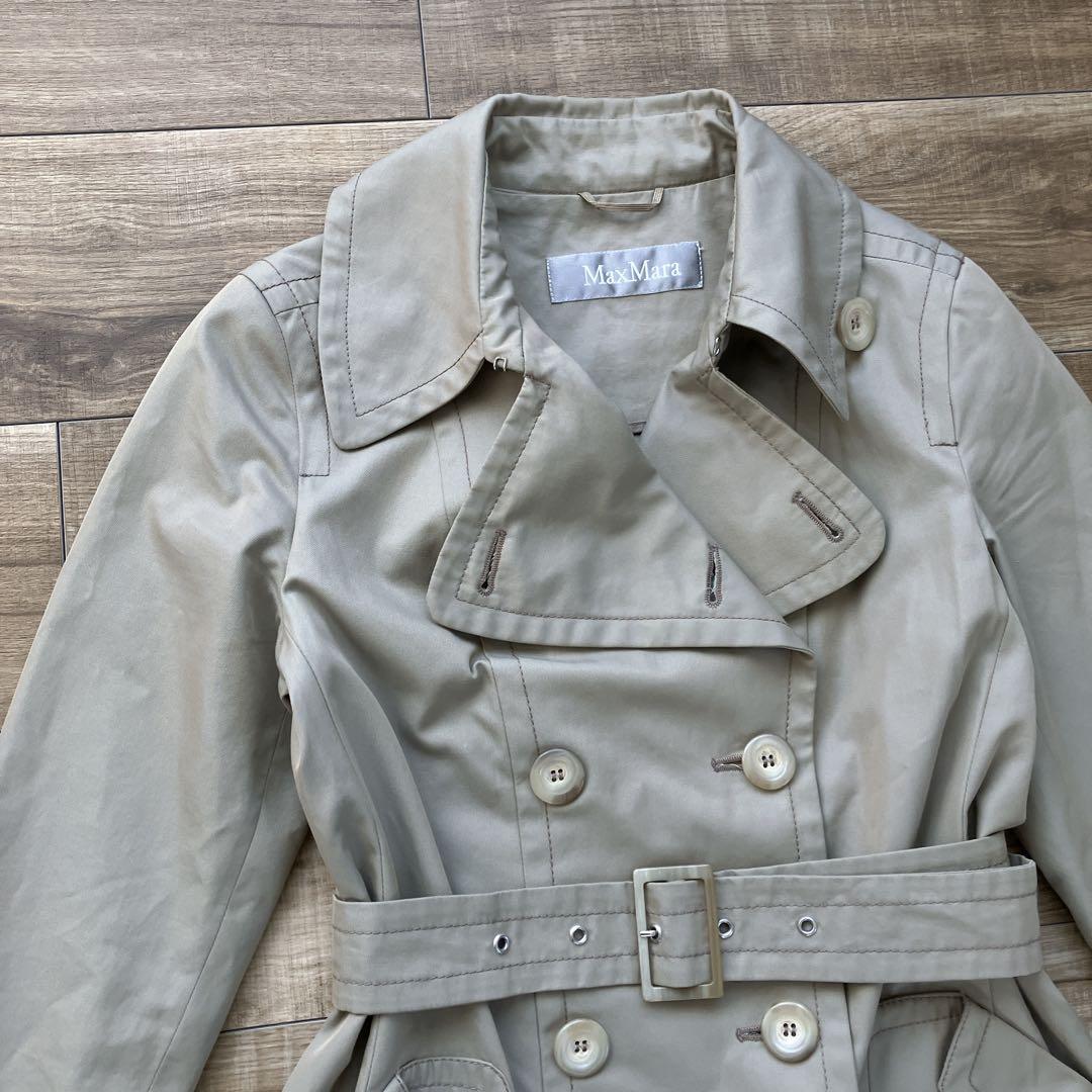 MaxMara スプリングコート トレンチコート ベージュ 銀タグ 40