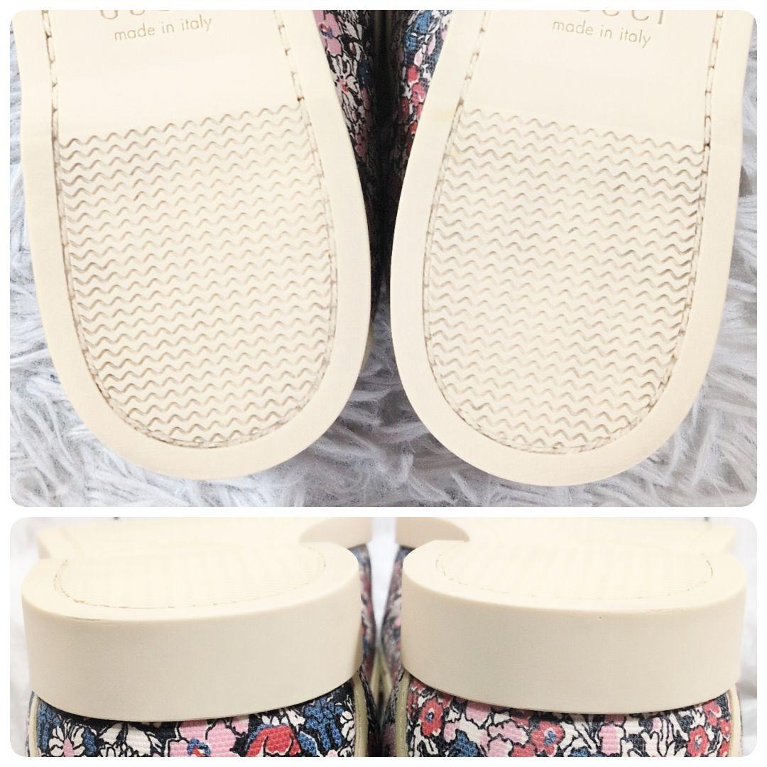 希少モデル【美品】グッチ リバティ コラボ モカシンデッキシューズ 花柄 7.5