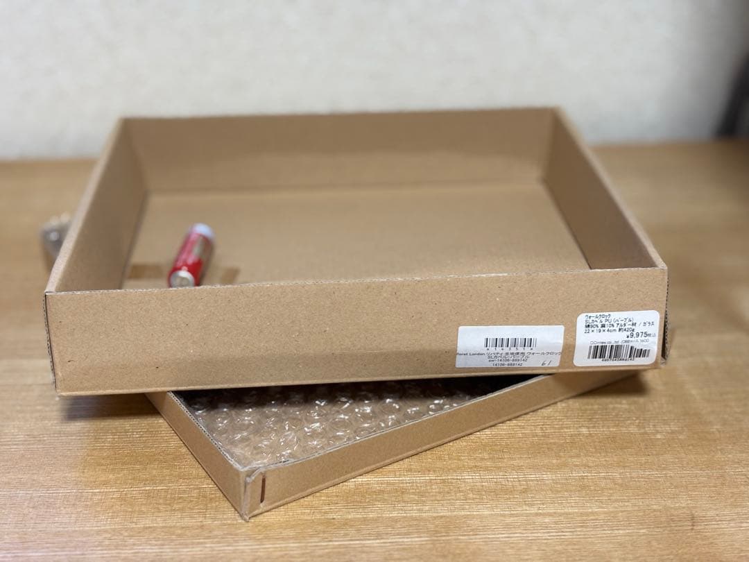 【再値下】フローレット・ロンドン　木製掛け時計　リバティ花柄　カペル（パープル）