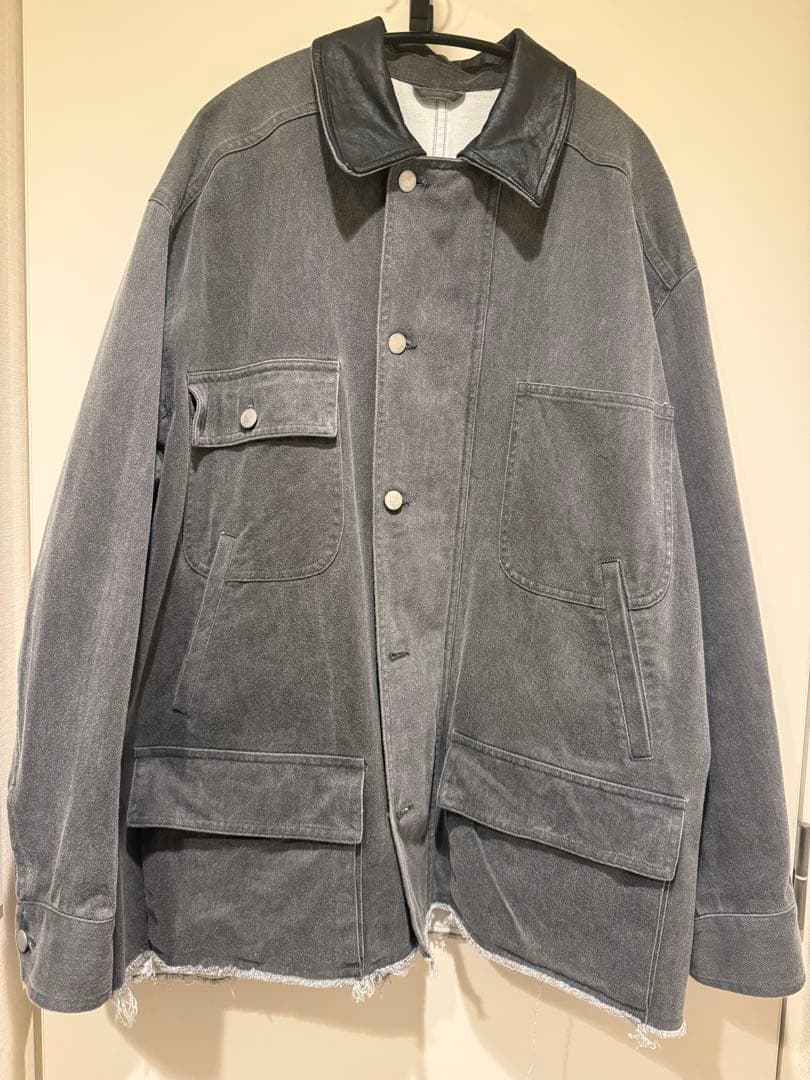 yoke COTTON CUT-OFF COVERALL JACKET ブラック