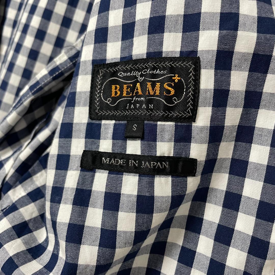 BEAMS PLUS (he) 日本製 シャツジャケット 3ボタン ギンガム 紺