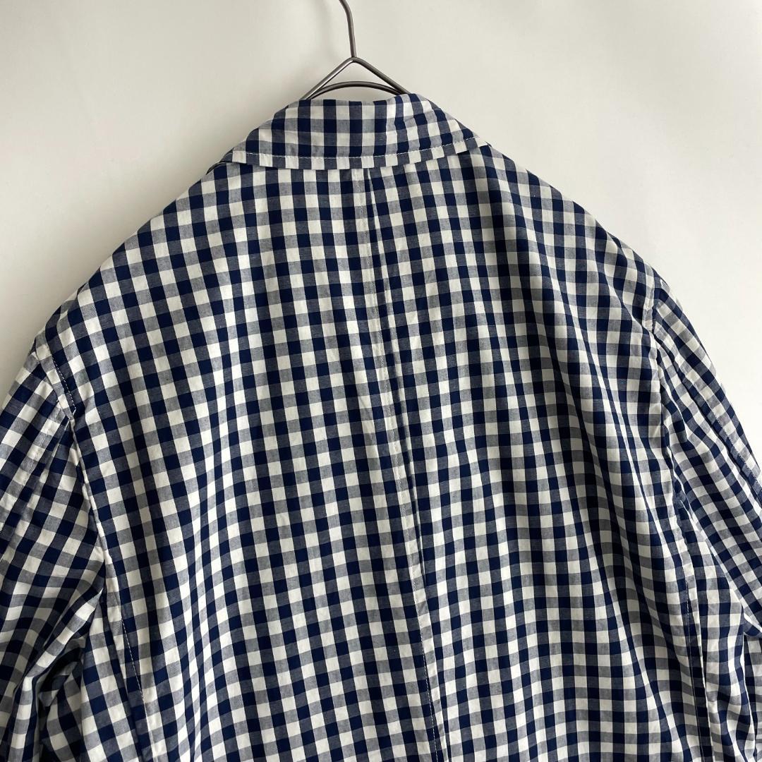 BEAMS PLUS (he) 日本製 シャツジャケット 3ボタン ギンガム 紺