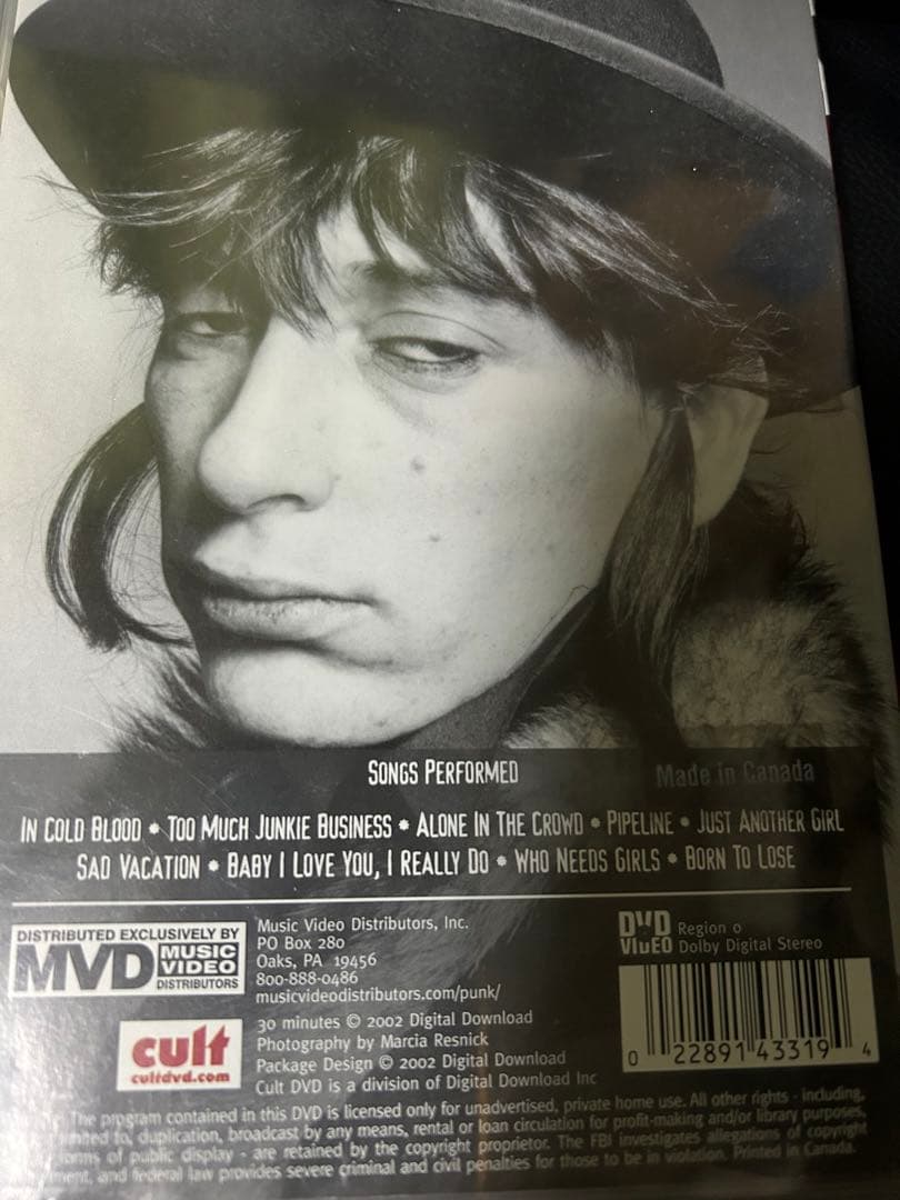 DVDジョニーサンダース　ライブ　インコールドブラッド　正規品輸入盤
