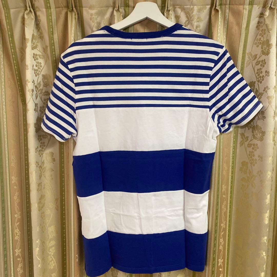 早い者勝ち　MONCLER 青白ストライプ Tシャツ