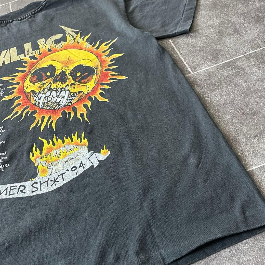 LLICA メタリカ summer フェードTシャツL 太陽 墨黒