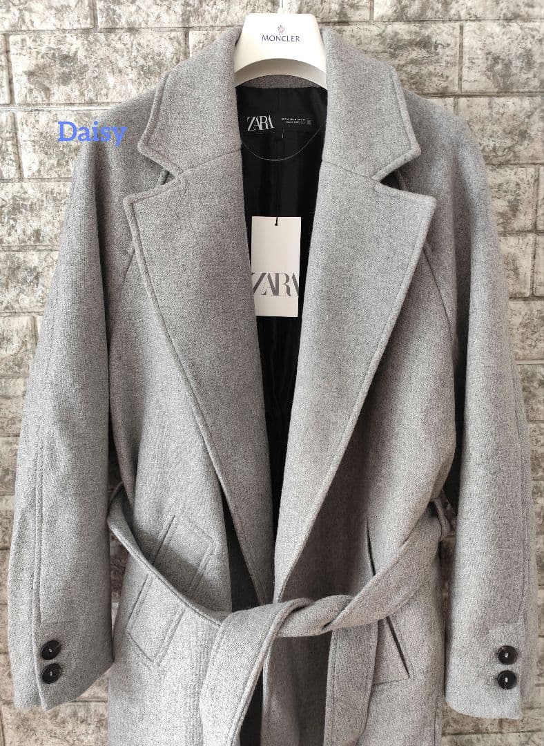 2.3万 新品 ザラ ZARA✨上質 ウール ロングコート グレー ウールコート