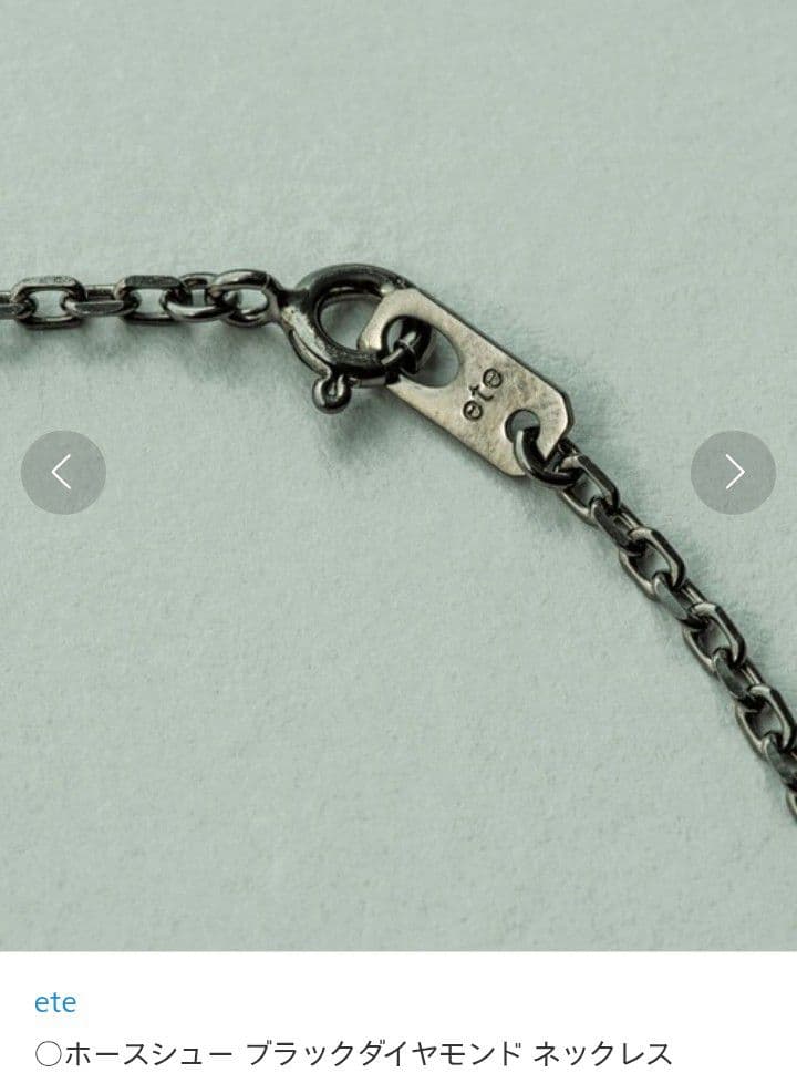 美品✳️ete ホースシュー ブラックダイヤモンド ネックレス