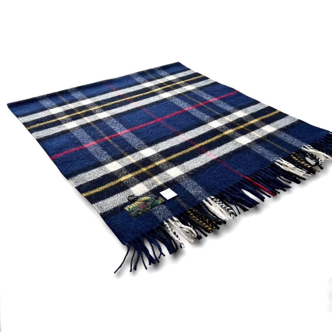 【極美品】TWEEDMILL/大判ストール/180cm x 75cm/ネイビー系