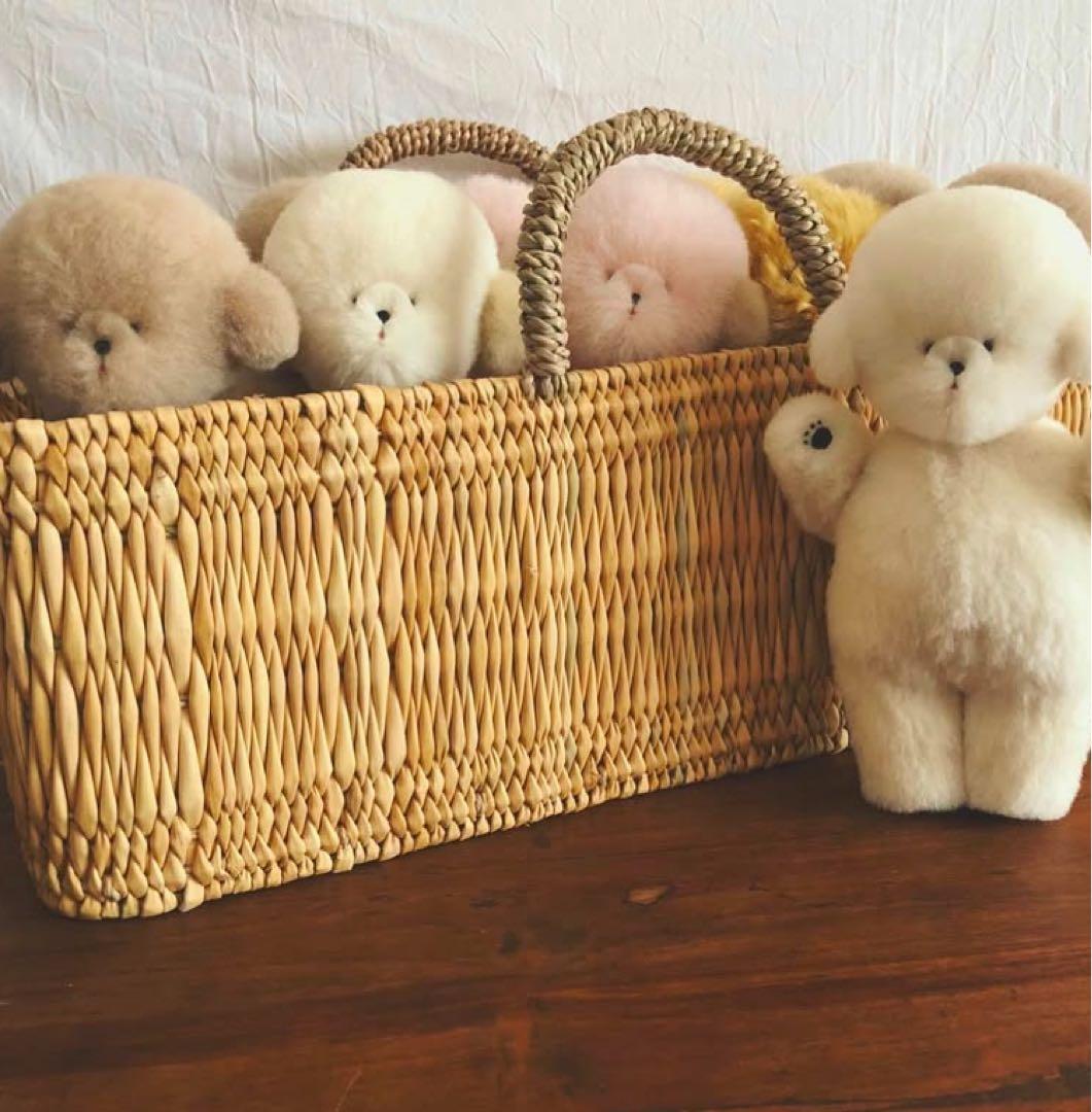 【美品】moppel 羊毛フェルトぬいぐるみ テディベア ハンドメンド