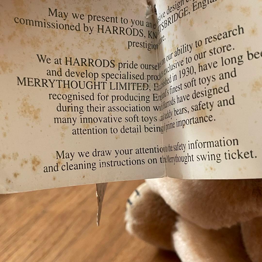 Harrods BY MERRYTHOUGHTテディベア チーキー