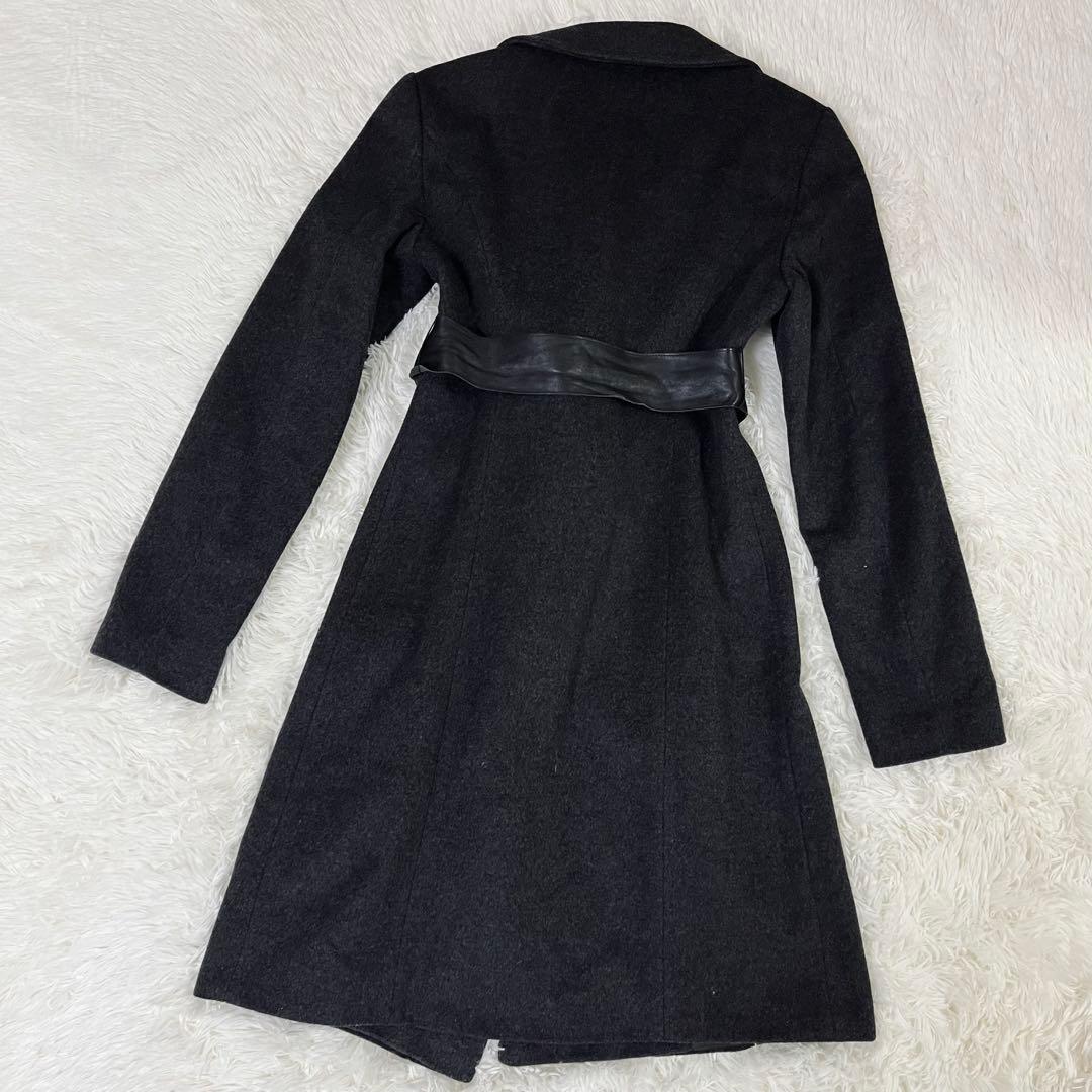 美品 MAX&Co. マックスアンドコー ロングコート アンゴラ混 ベルト 38