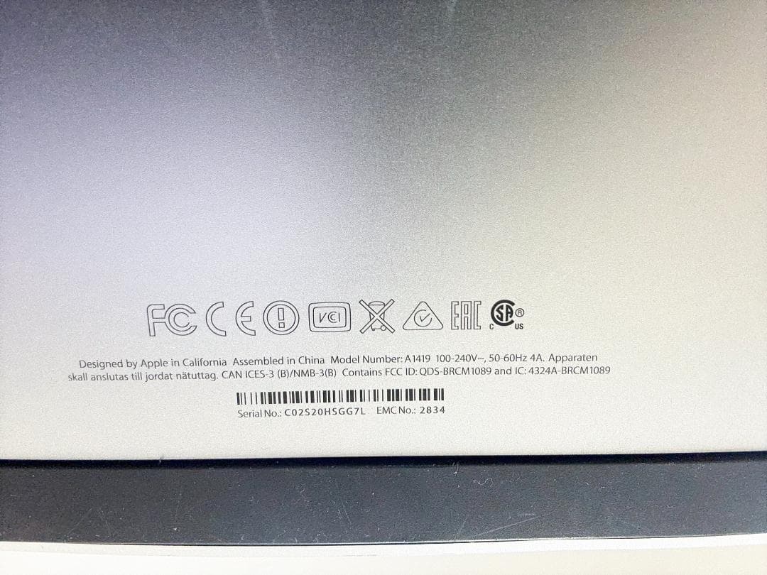 【動作確認済み】Apple iMac A1419 27インチ 2015年モデル