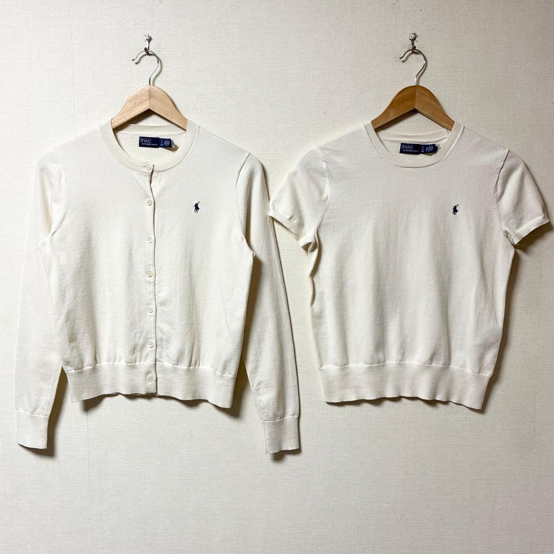 美品 現行タグ ポロラルフローレン ニットアンサンブル カーディガン&半袖ニット