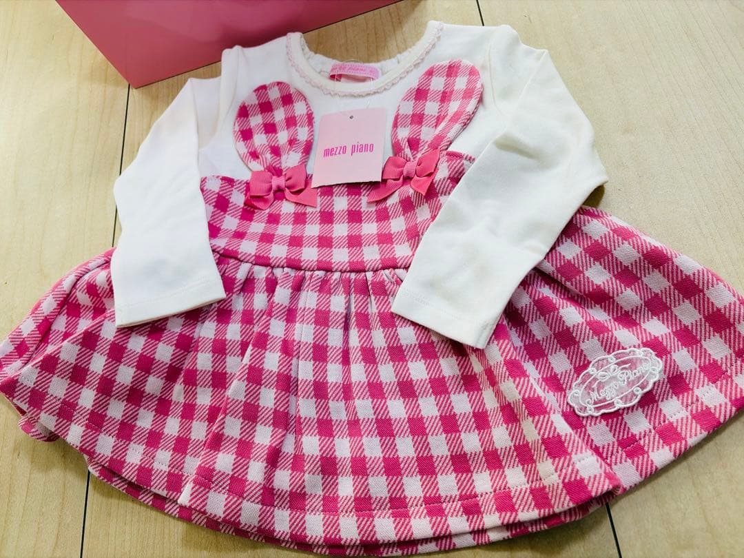 【新品】mezzo piano ワンピース・レギンスセット 80㎝