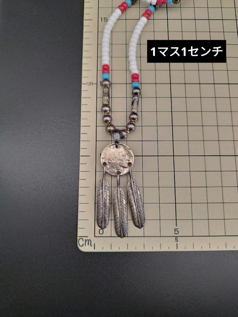 AVIREX ネイティブアメリカンネックレス シルバー925 3点吊り フェザー