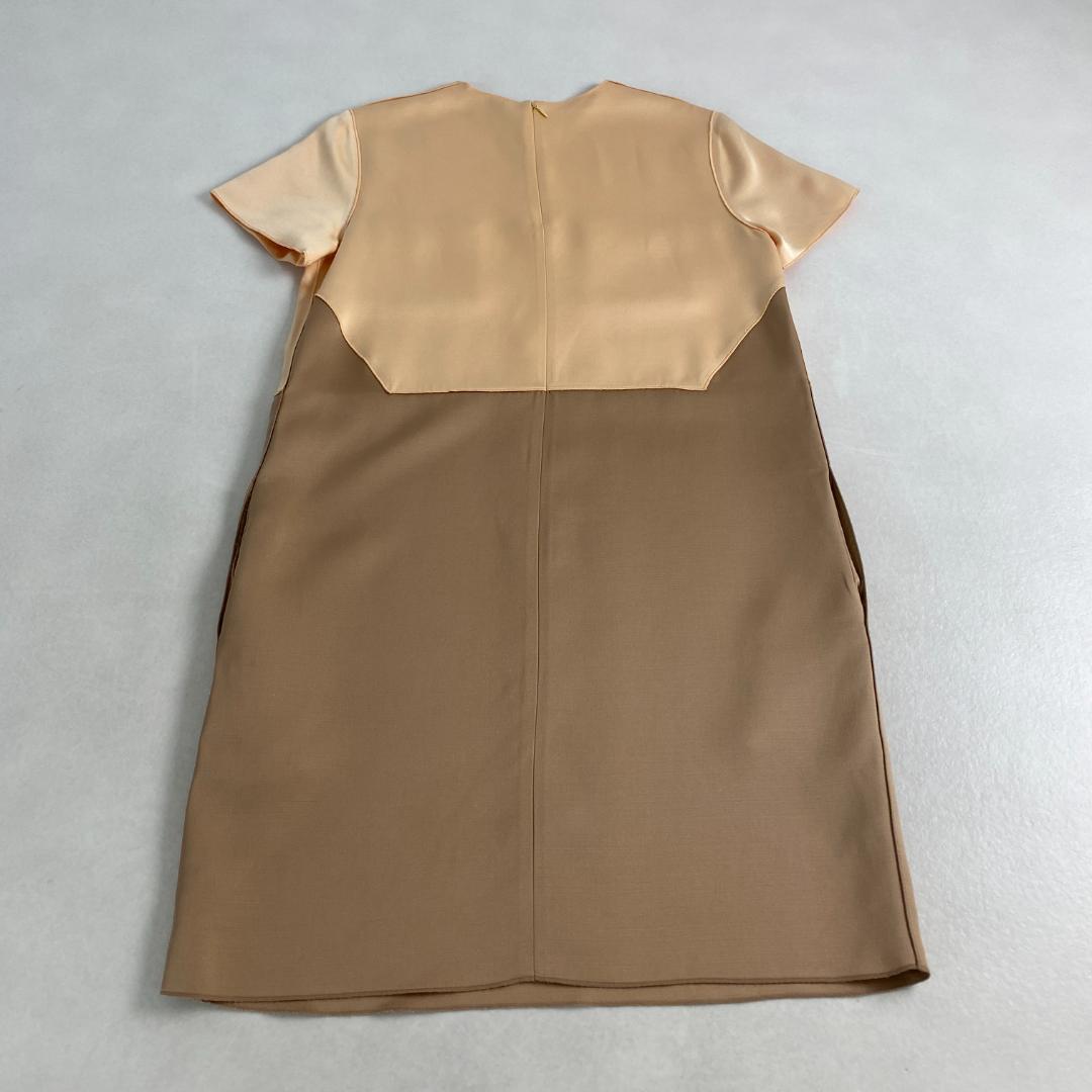 美品　セリーヌ　ワンピース　フィービー期　CELINE　シルクウール切替　半袖