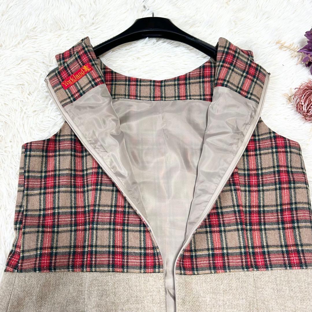 Yorkland ヨークランド タータンチェックワンピース ジャンパースカート
