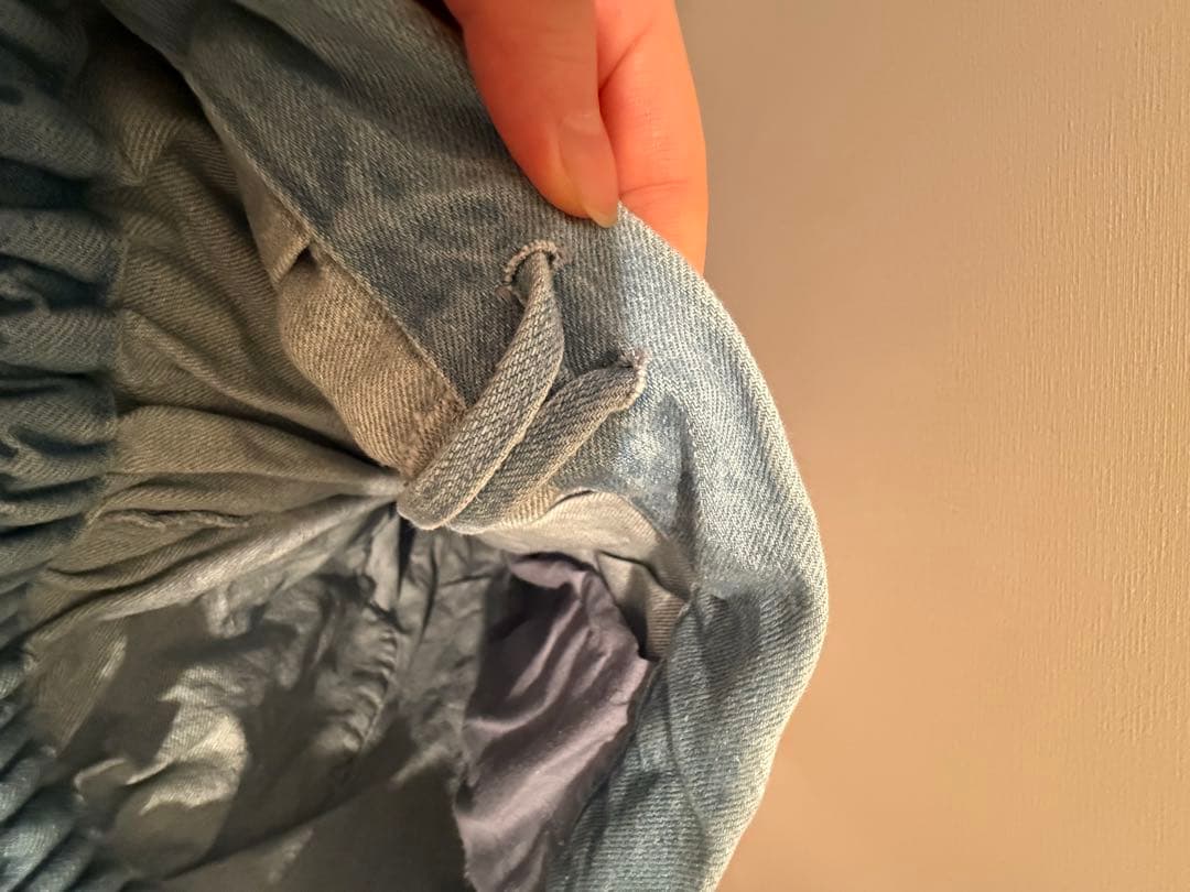 Yukiemon パール デニムパンツ 3L ブルー