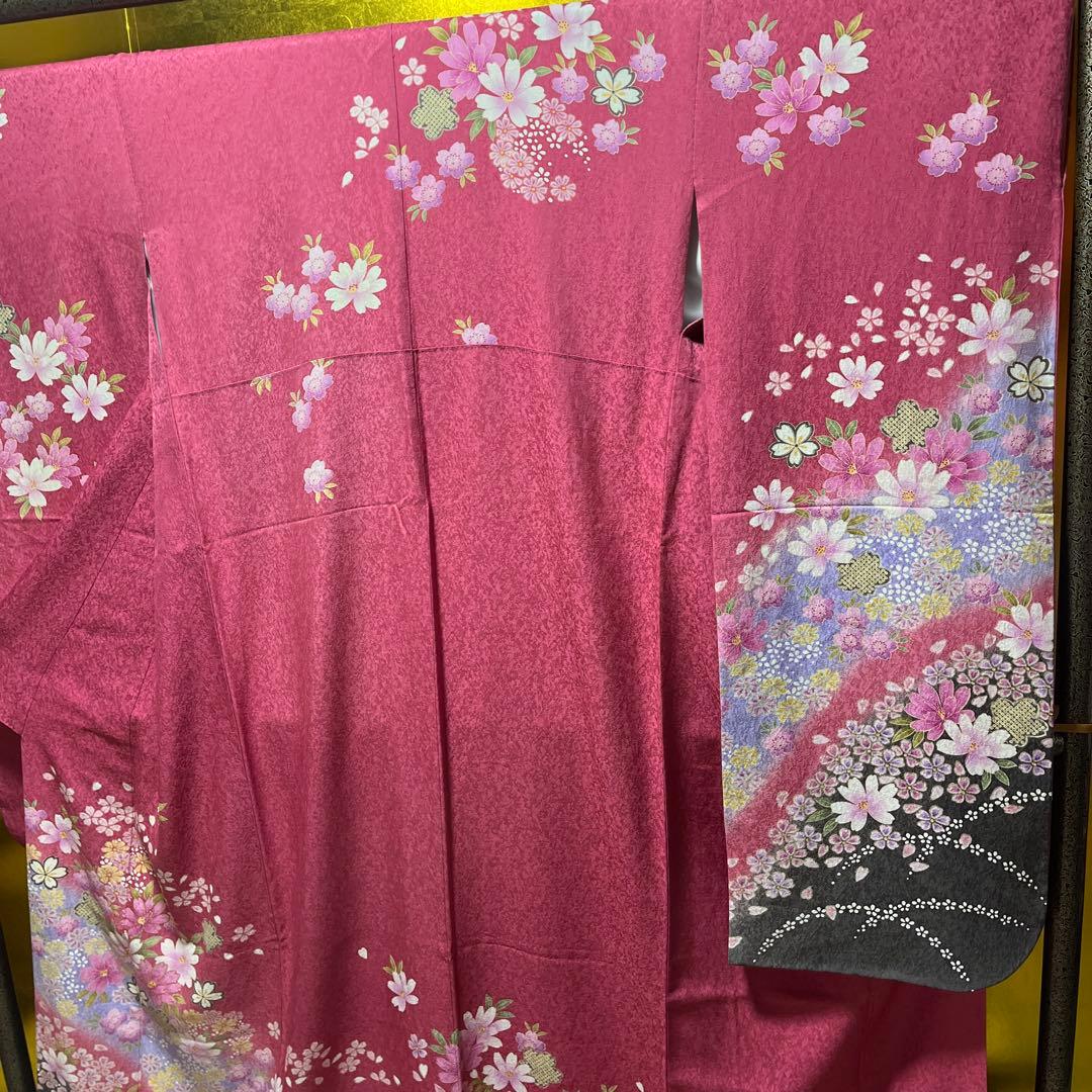 振袖　正絹　成人式　ピンク