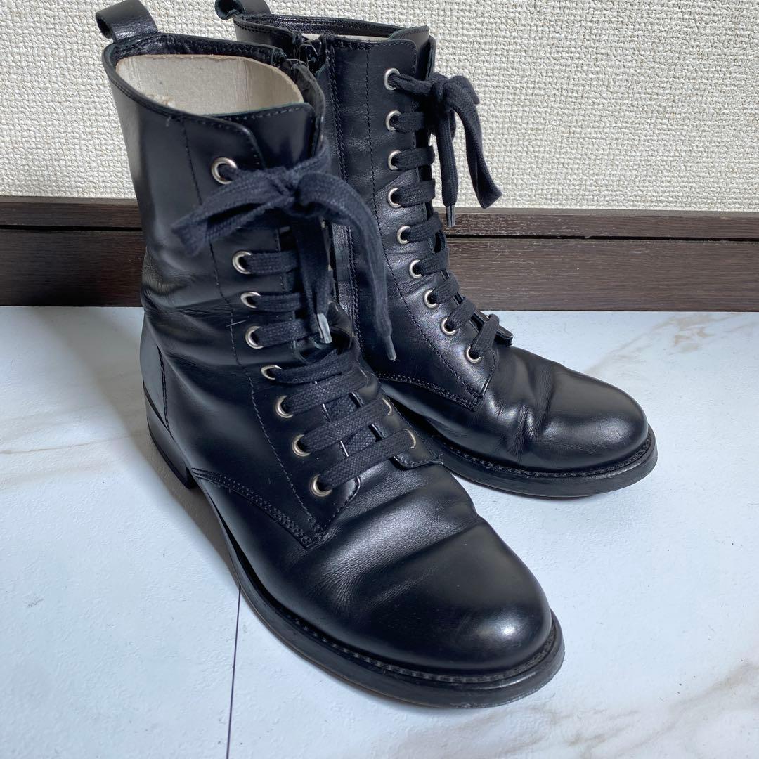 希少♡ファビオルスコーニ サイドジップ レザーレースアップブーツ vibram