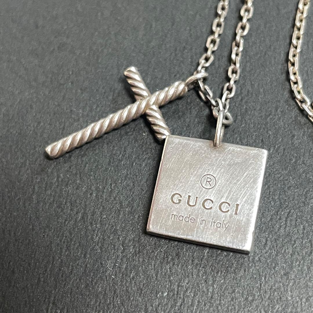 GUCCI ネックレス プレート クロス AG925