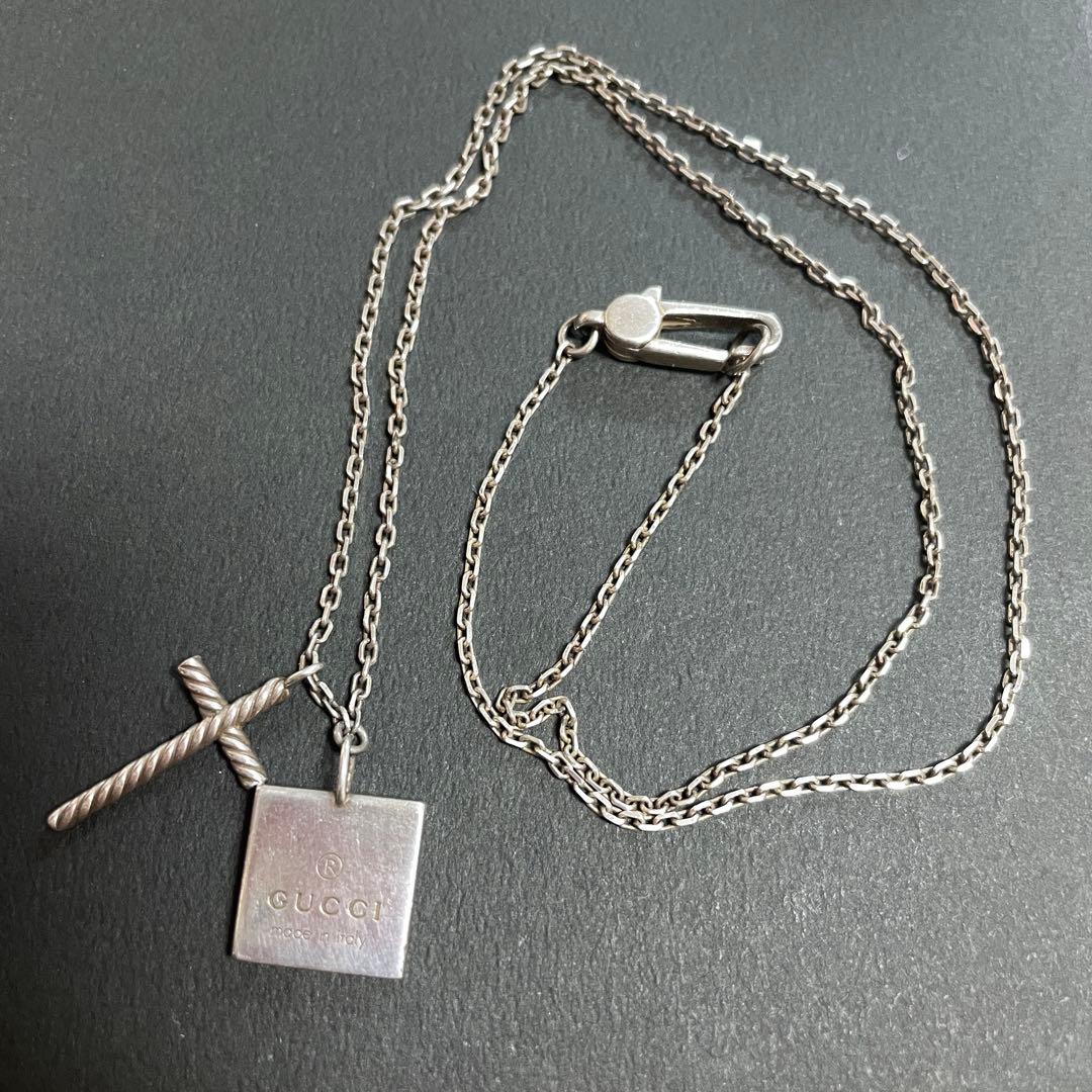 GUCCI ネックレス プレート クロス AG925