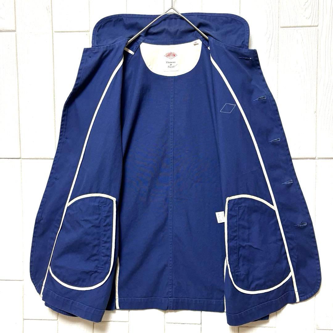 希少 DANTON ダントン 丸襟 カバーオール シングルジャケット ネイビーL