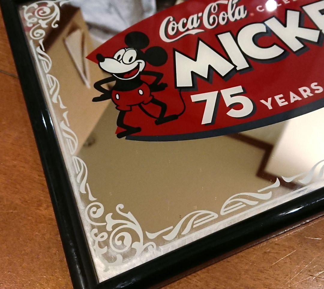 コカコーラ×ミッキーマウス75周年パブミラー　ヴィンテージ