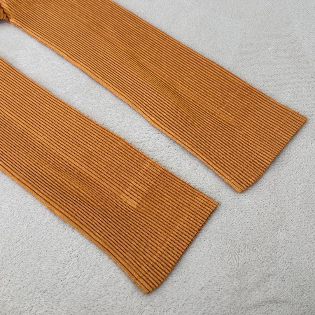 極美品✨PLEATS PLEASE プリーツ　ノーカラー　オレンジ　長袖