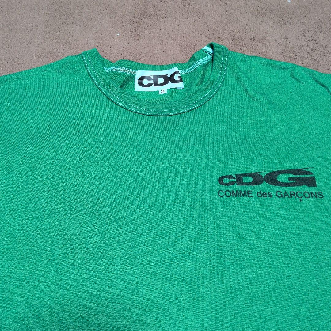 CDG グリーン Tシャツ XL　コムデギャルソン