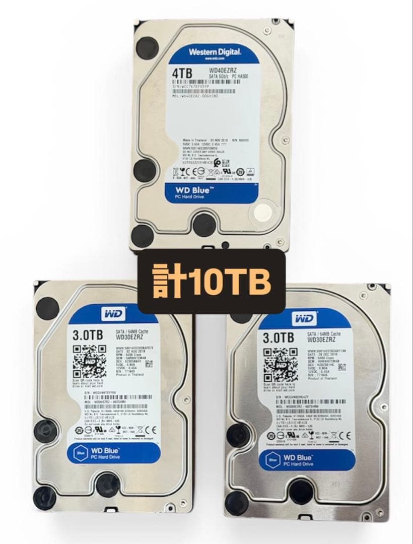 【合計10TB】WD Blue 内蔵型 HDD 動作確認済