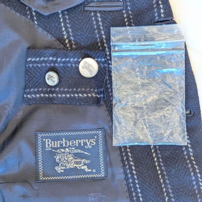 Berberrys バーバリー テーラードジャケット 銀ボタン ウール カシミア