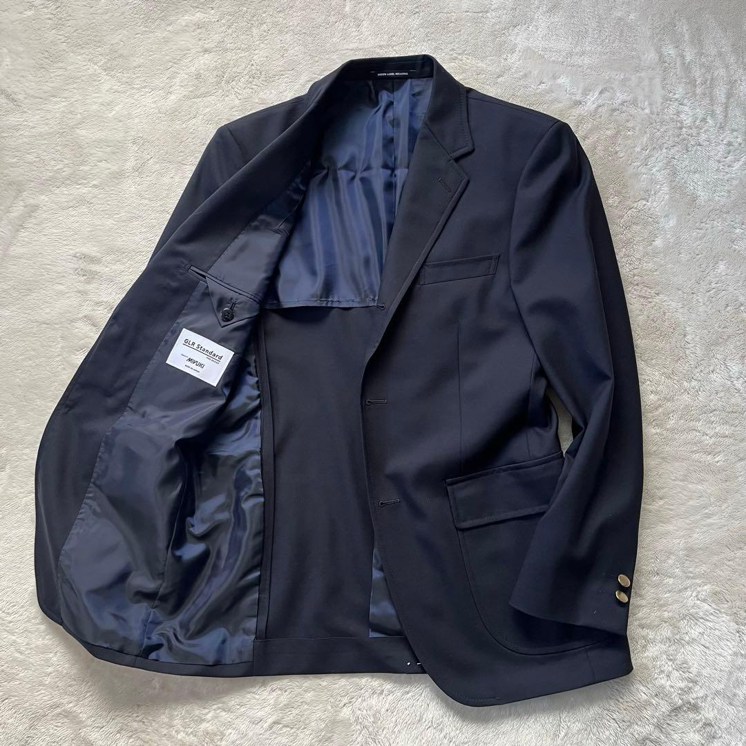 ほぼ未使用✨グリーンレーベルリラクシング　ミユキサージ 2ボタン 紺ブレザー　M